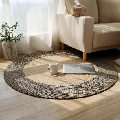Color Block Modern Round Rug