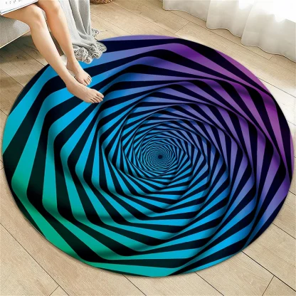 Spiral Print Round Outdoor Rugs - Image 5