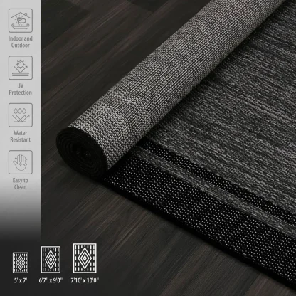 Minimalist Black Outdoor Rug - Image 6
