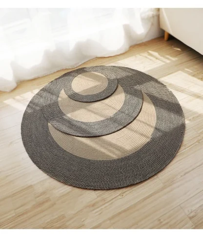 Color Block Modern Round Rug - Image 2