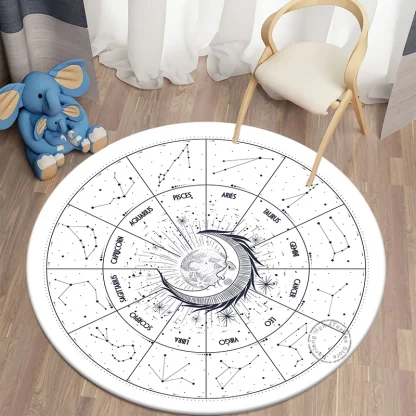 Constellation Printed Round Outdoor Rug - Image 2