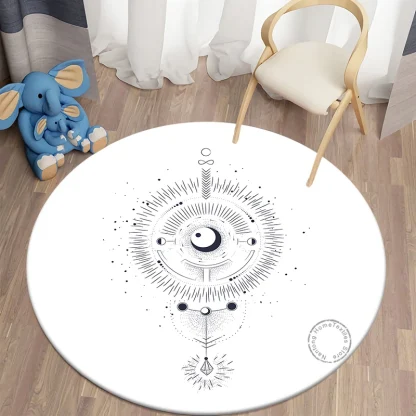 Constellation Printed Round Outdoor Rug - Image 6