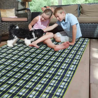 Plaid Portable Outdoor Rug