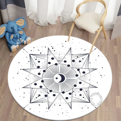 Constellation Printed Round Outdoor Rug - Image 4