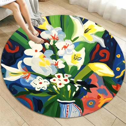 Artistic Round Outdoor Rugs - Image 2