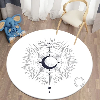 Constellation Printed Round Outdoor Rug - Image 5