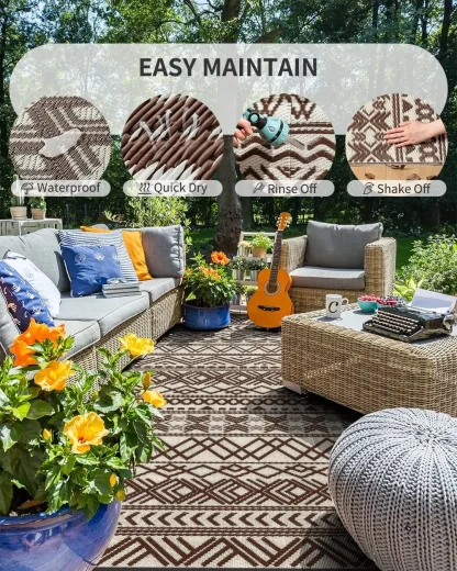 Reversible Printed Outdoor Rug - Image 2