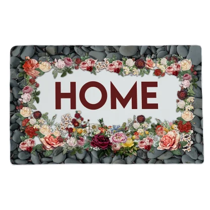Non-slip Floral Outdoor Rug - Image 4