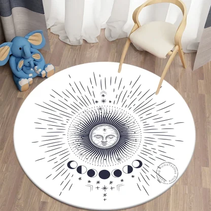 Constellation Printed Round Outdoor Rug - Image 3