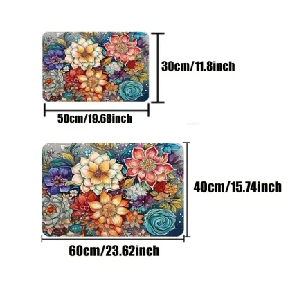 Floral Welcome Lettering Outdoor Rug - Image 7