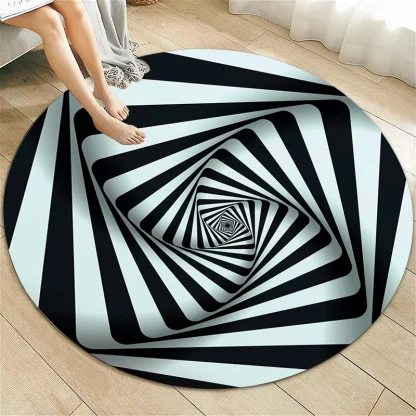 Spiral Print Round Outdoor Rugs - Image 2