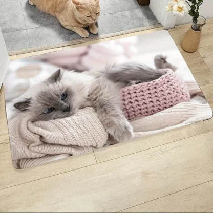 Cute Cat Printed Outdoor Rugs