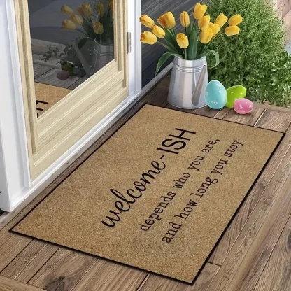 Floral Welcome Lettering Outdoor Rug - Image 6