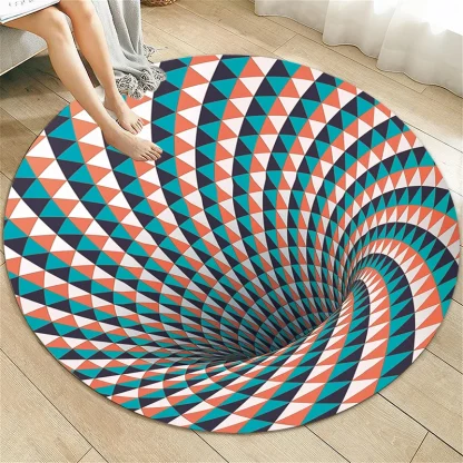 Spiral Print Round Outdoor Rugs - Image 4