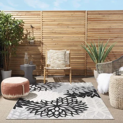 Modern Floral Outdoor Rugs - Image 2