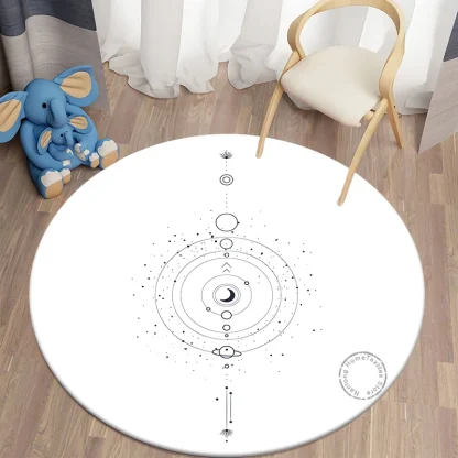 Constellation Printed Round Outdoor Rug - Image 7