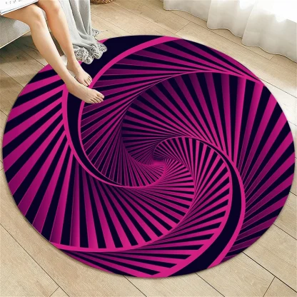 Spiral Print Round Outdoor Rugs - Image 3