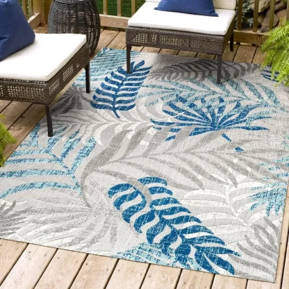 Palm Leaves Print Patio Rugs