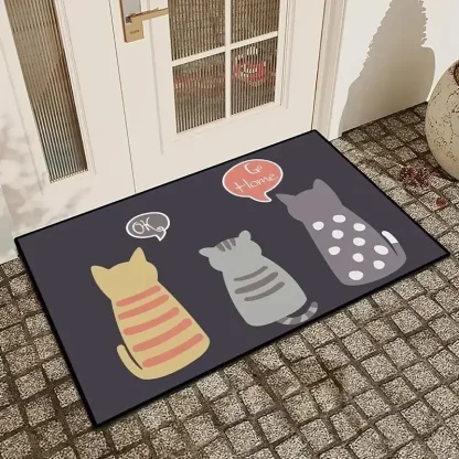 Floral Welcome Lettering Outdoor Rug - Image 4