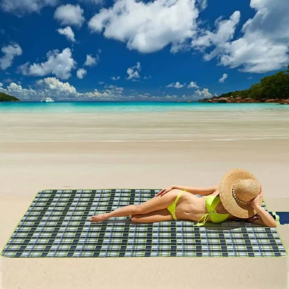 Plaid Portable Outdoor Rug - Image 2