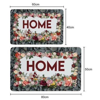 Non-slip Floral Outdoor Rug - Image 5