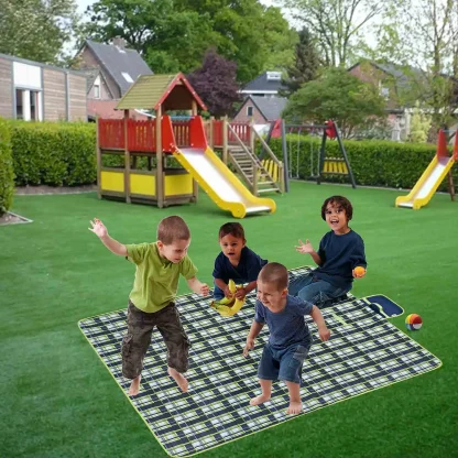 Plaid Portable Outdoor Rug - Image 3