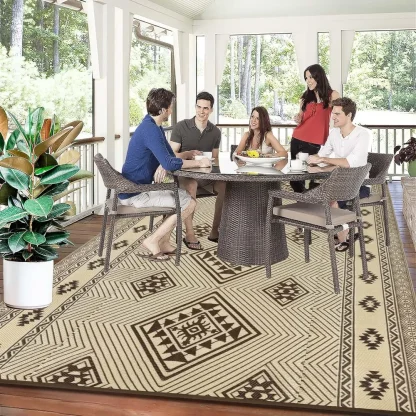 Neutral Reversible Outdoor Rug - Image 2