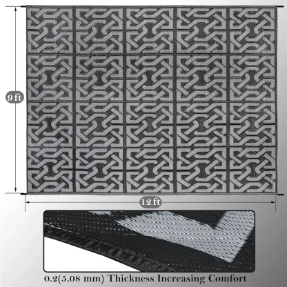 Reversible Patterned Outdoor Rug - Image 5