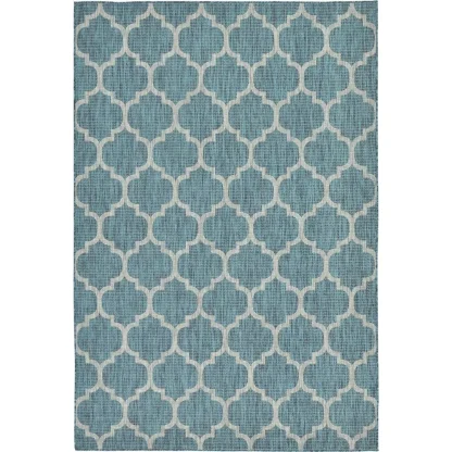 Blue Rectangular Outdoor Rug - Image 2