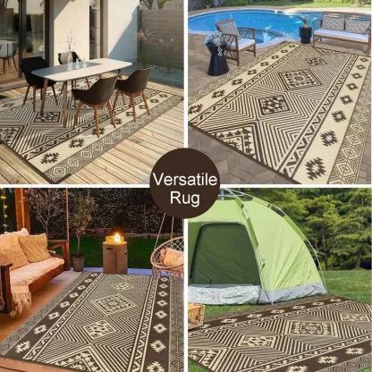 Neutral Reversible Outdoor Rug - Image 3