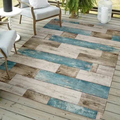 Creative Wood Print Outdoor Rugs
