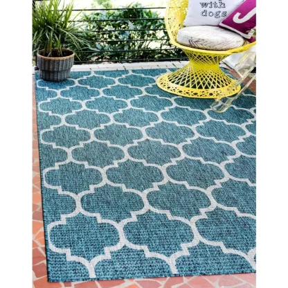 Blue Rectangular Outdoor Rug
