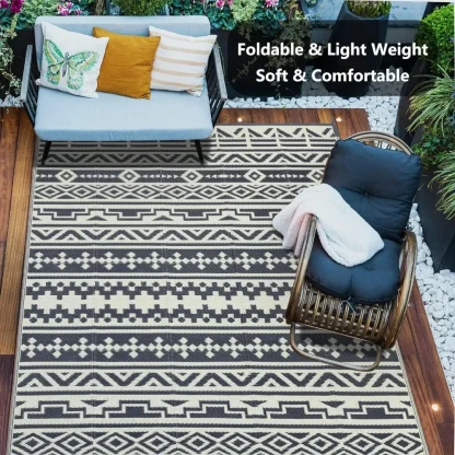 Waterproof Tribal Pattern Outdoor Rug - Image 2