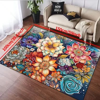 Vibrant Floral Outdoor Rug - Image 4