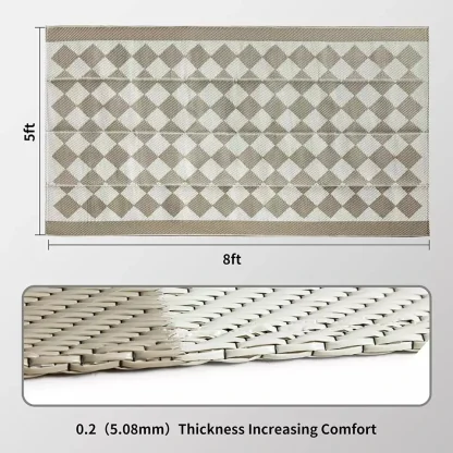 Portable Neutral Outdoor Rug - Image 5