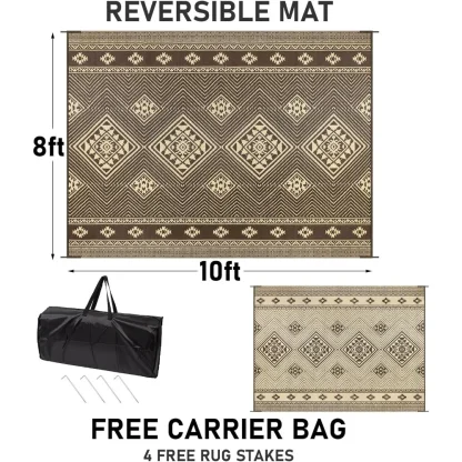 Neutral Reversible Outdoor Rug - Image 4