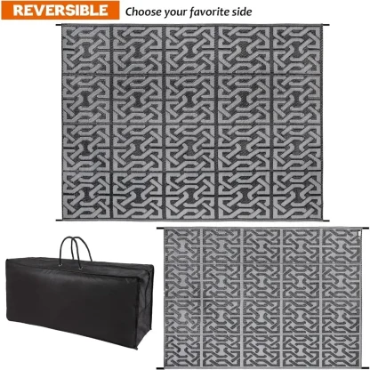 Reversible Patterned Outdoor Rug - Image 4